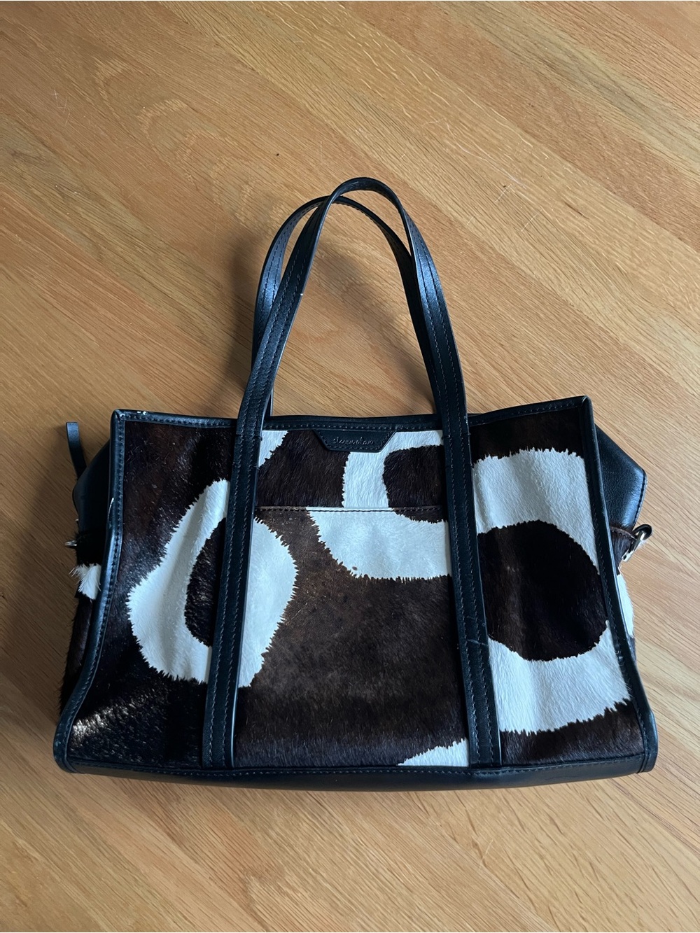 Steven Alan Pony hair/ Cowhide Black & White Tote Bag